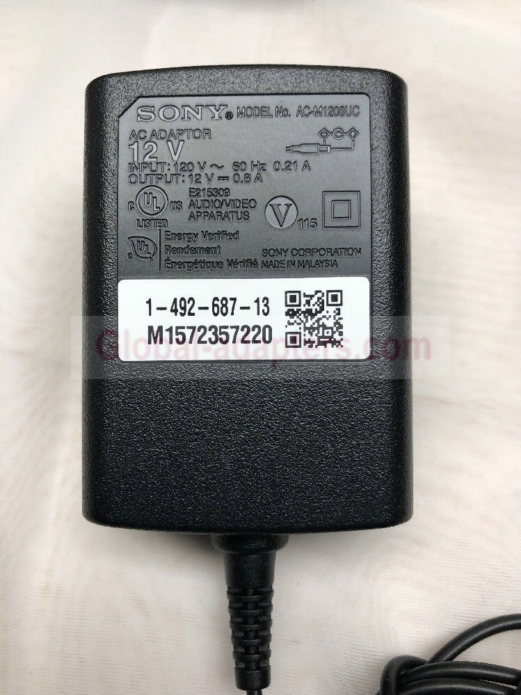New 12V 0.8A Sony AC-M1208UC 1-492-687-13 M1572357220 Bluray Players Ac Adapter